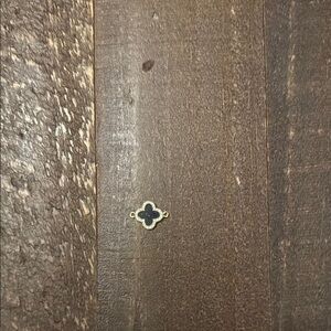 Black and Gold Clover Pendant GOLD FILLED